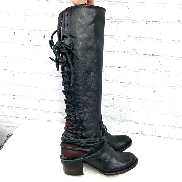 Freebird by Steven Shoes - 🚫SOLD! 🐎🤠|•FREEBIRD•| Black 'Coal' Lace Up Black Leather & Burgundy Suede🐎